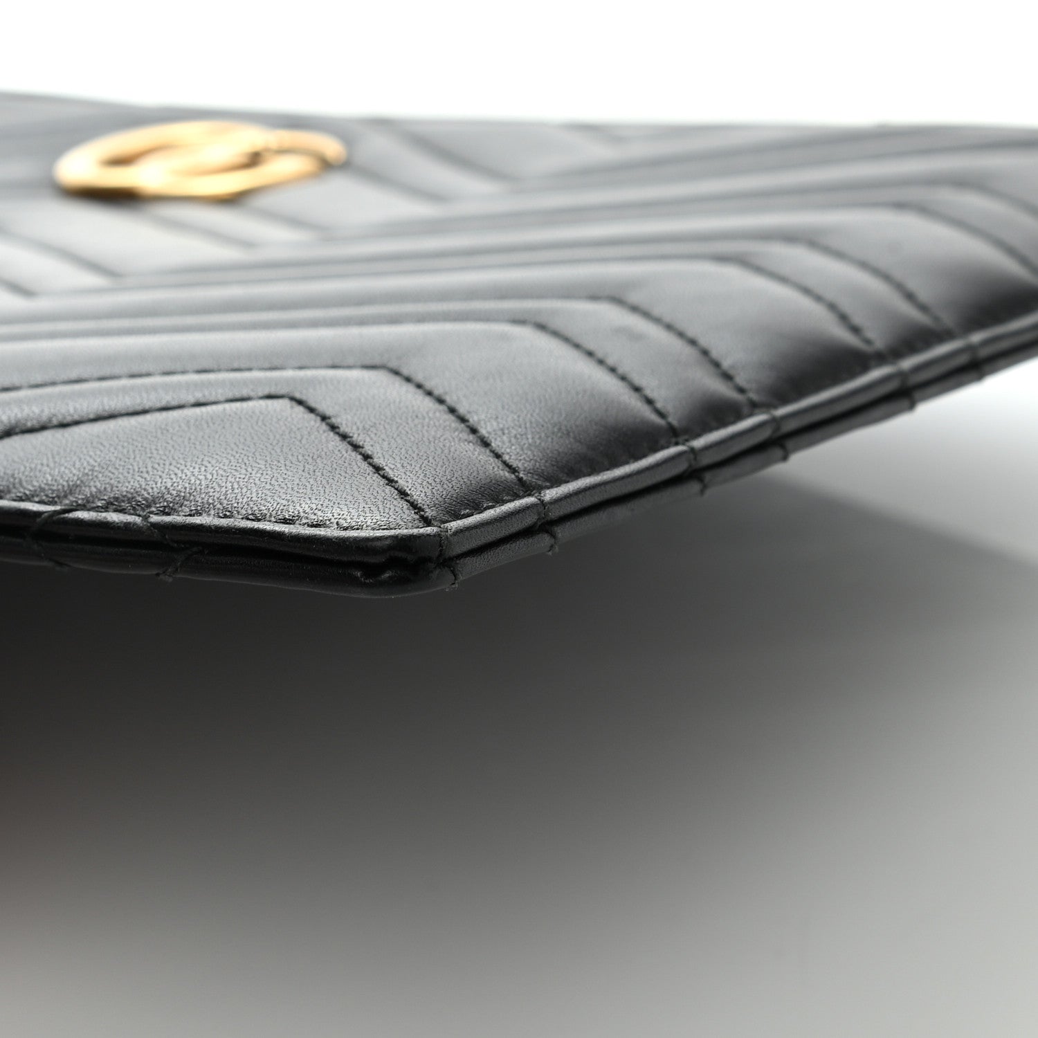 Gucci Calfskin Matelasse Large GG Marmont Zip Pouch Black 11 of 11