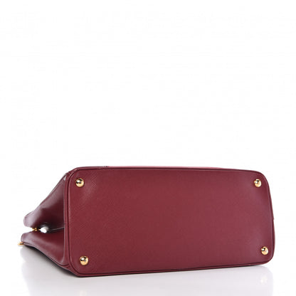 Prada Saffiano Bi-Color Large Galleria Double Zip Tote Cerise Fuoco 4 of 11