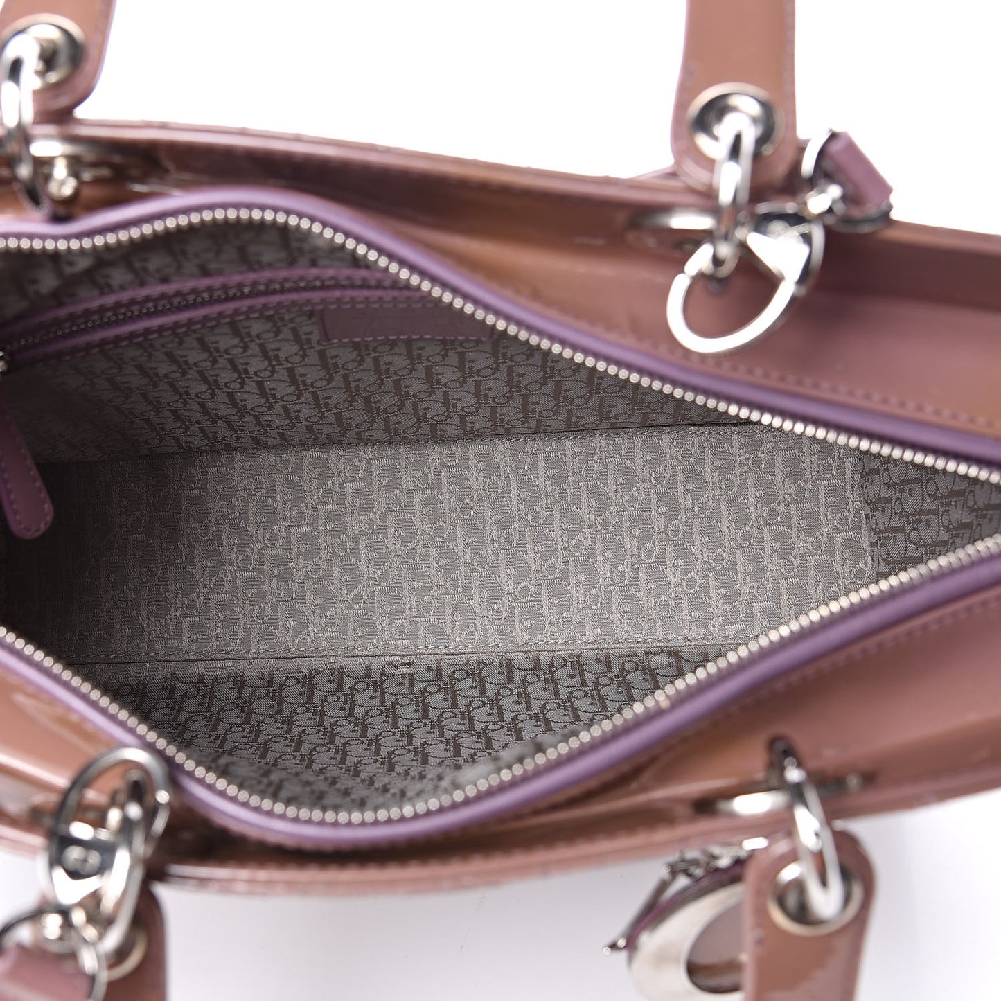 Patent Cannage Large Lady Dior Purple