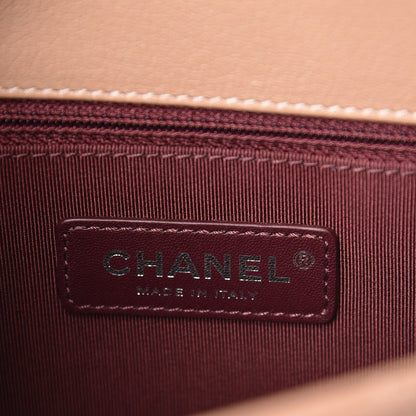Chanel Shiny Goatskin Chevron Quilted Round Gabrielle Flap Beige 6 of 11