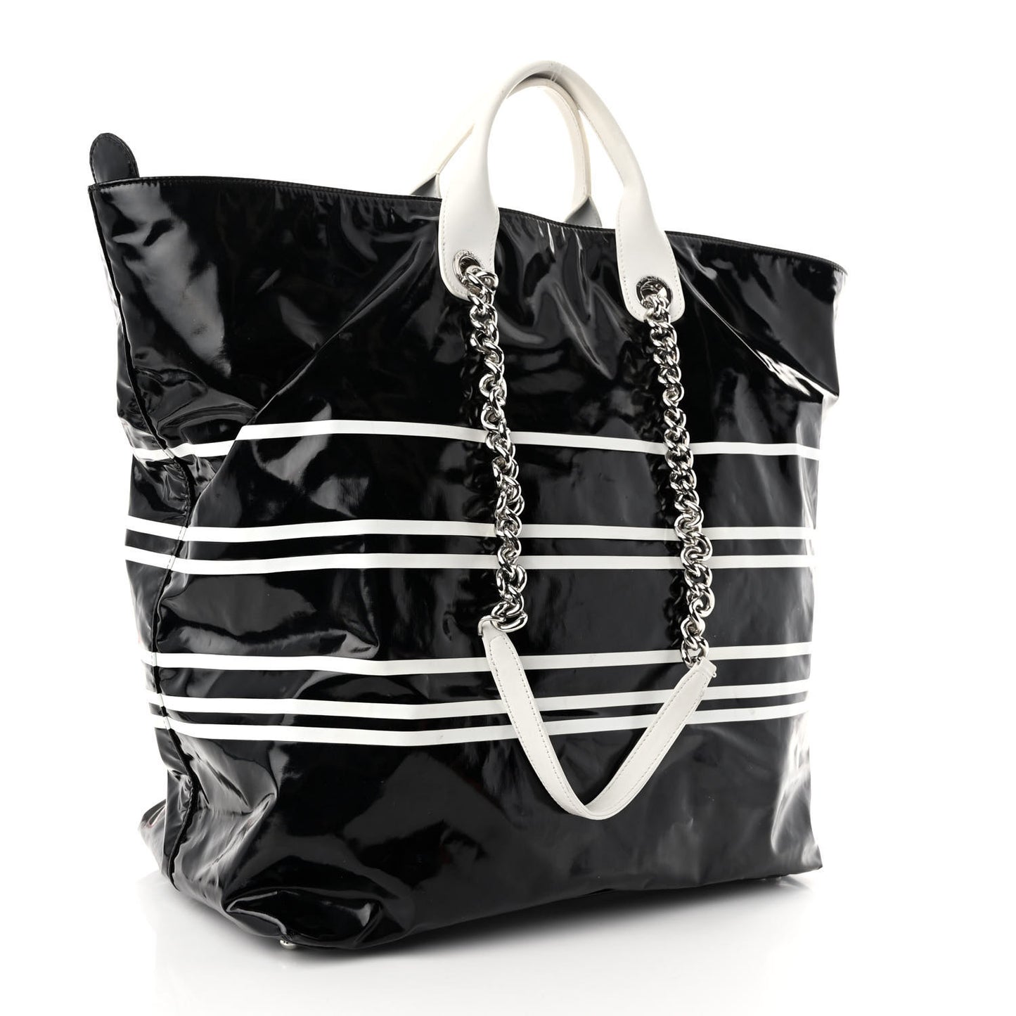 Vinyl Large La Pausa Bay Shopping Bag Black