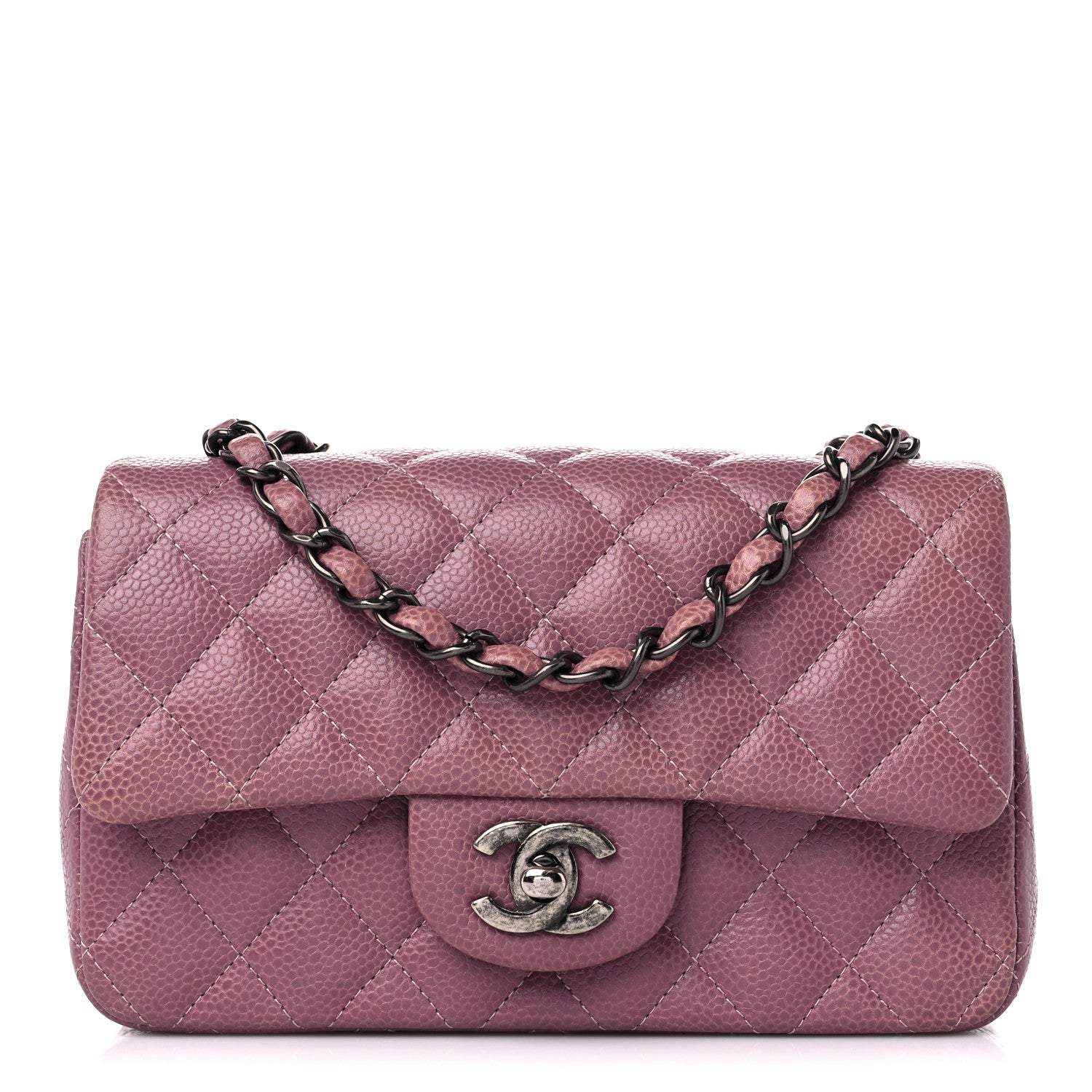 Chanel Caviar Quilted Mini Rectangular Flap Purple 1 of 10
