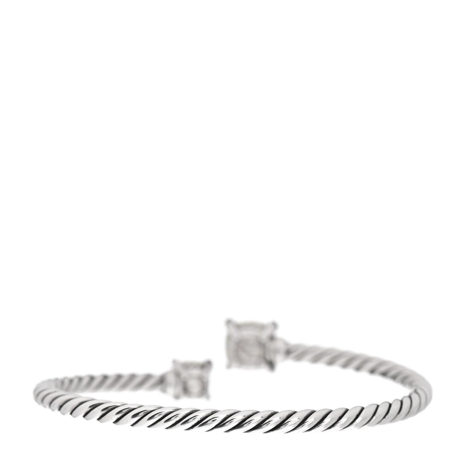 David Yurman Sterling Silver Diamond Lemon Citrine 4mm Chatelaine Bypass Bracelet 3 of 4