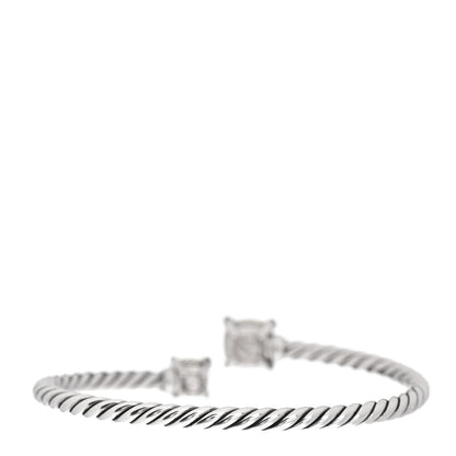 David Yurman Sterling Silver Diamond Lemon Citrine 4mm Chatelaine Bypass Bracelet 3 of 4