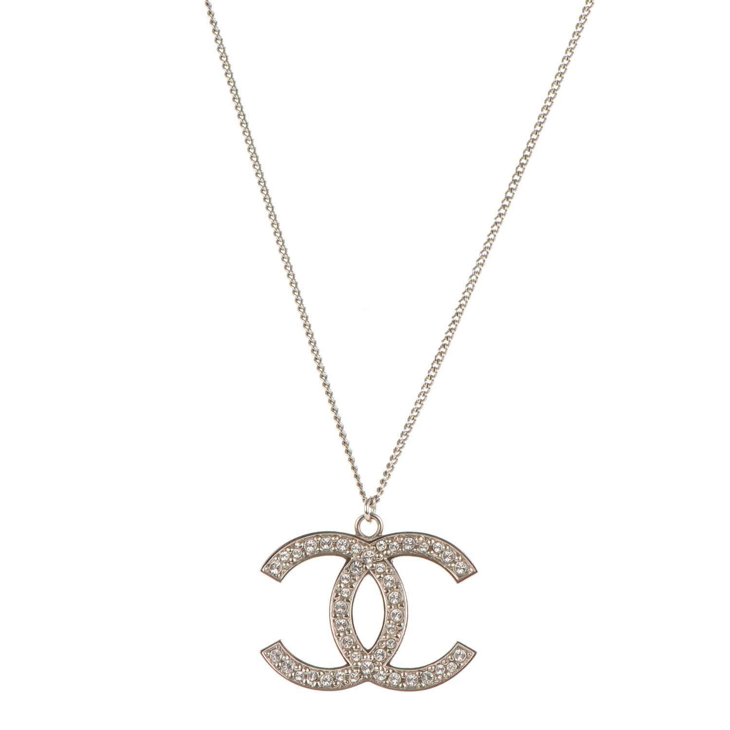 Chanel Crystal Large CC Necklace Gold 1 of 3