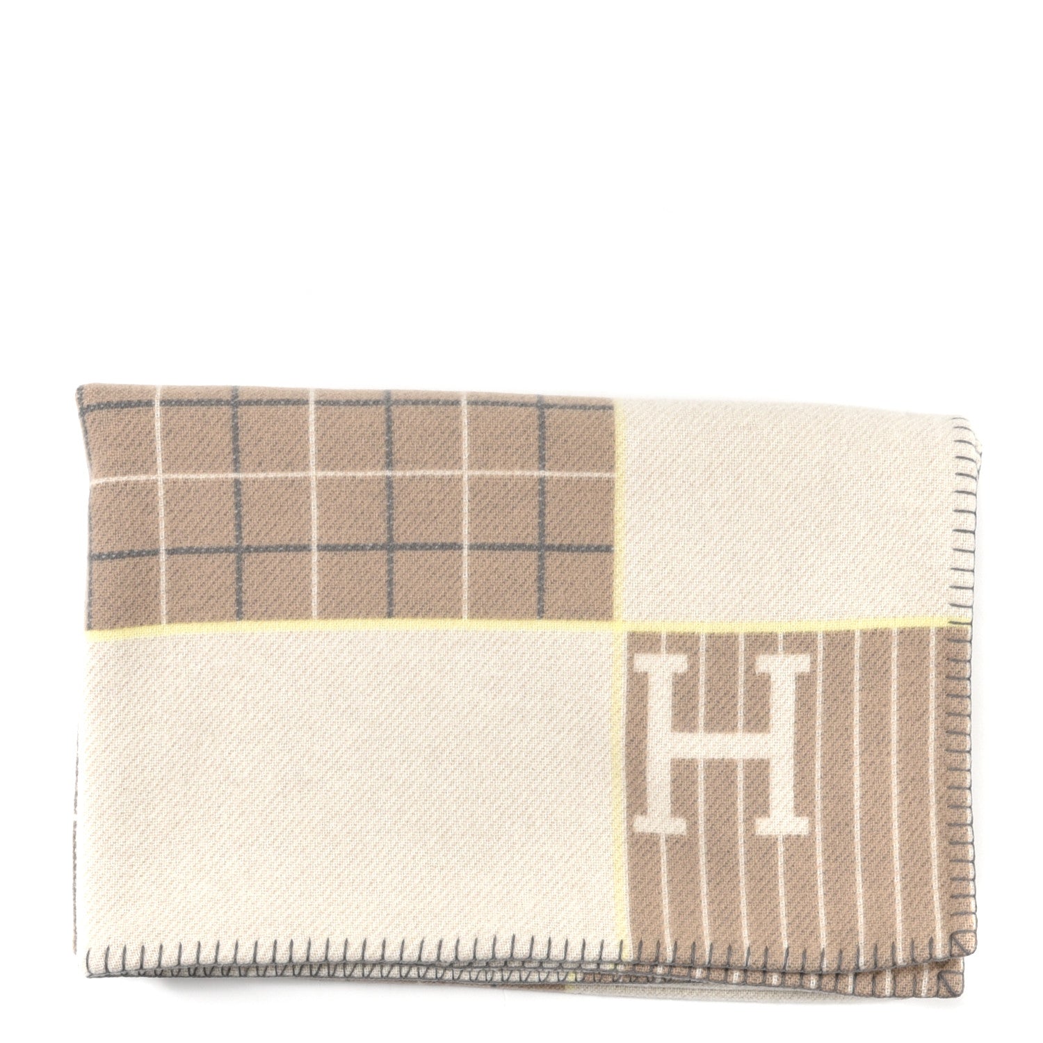 Hermes Wool Cashmere Avalon Passe-Passe Blanket Naturel 1 of 3