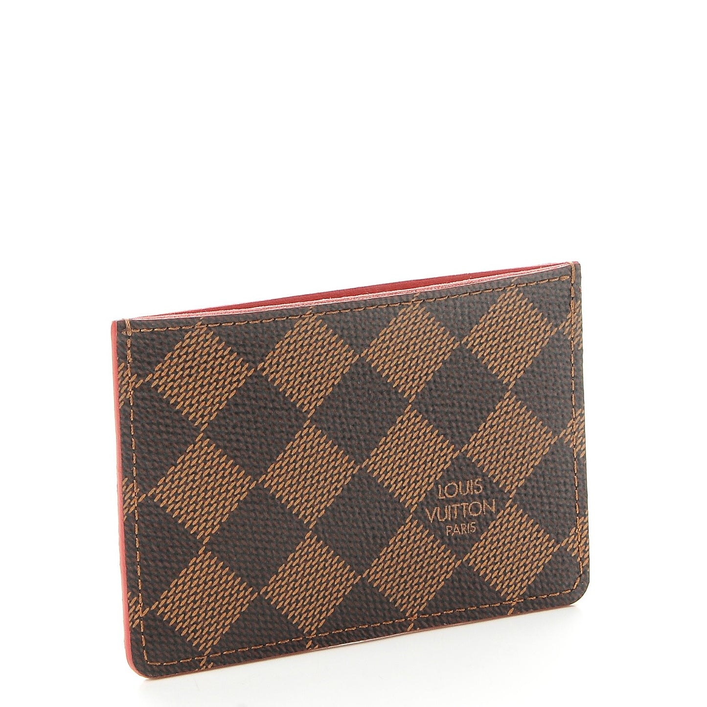 Damier Ebene Caissa Card Holder Cherry