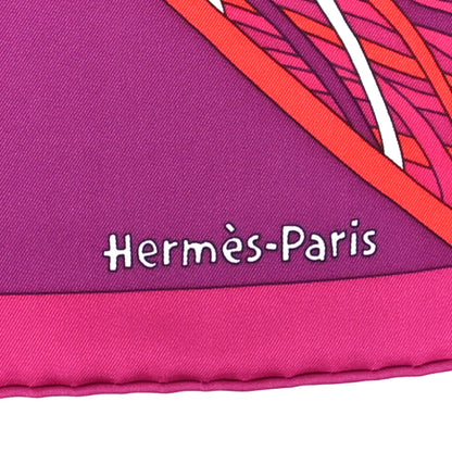 Hermes Silk A Travers Champs Scarf 90 Fuchsia Rouge Rose 3 of 5