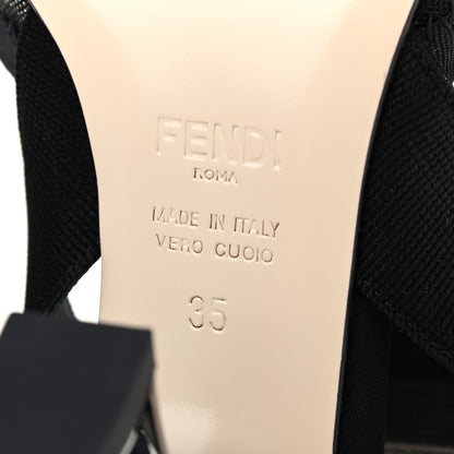 Fendi Technical Mesh Colibri 85mm Slingback Pumps 35 Black Asfalto 7 of 7