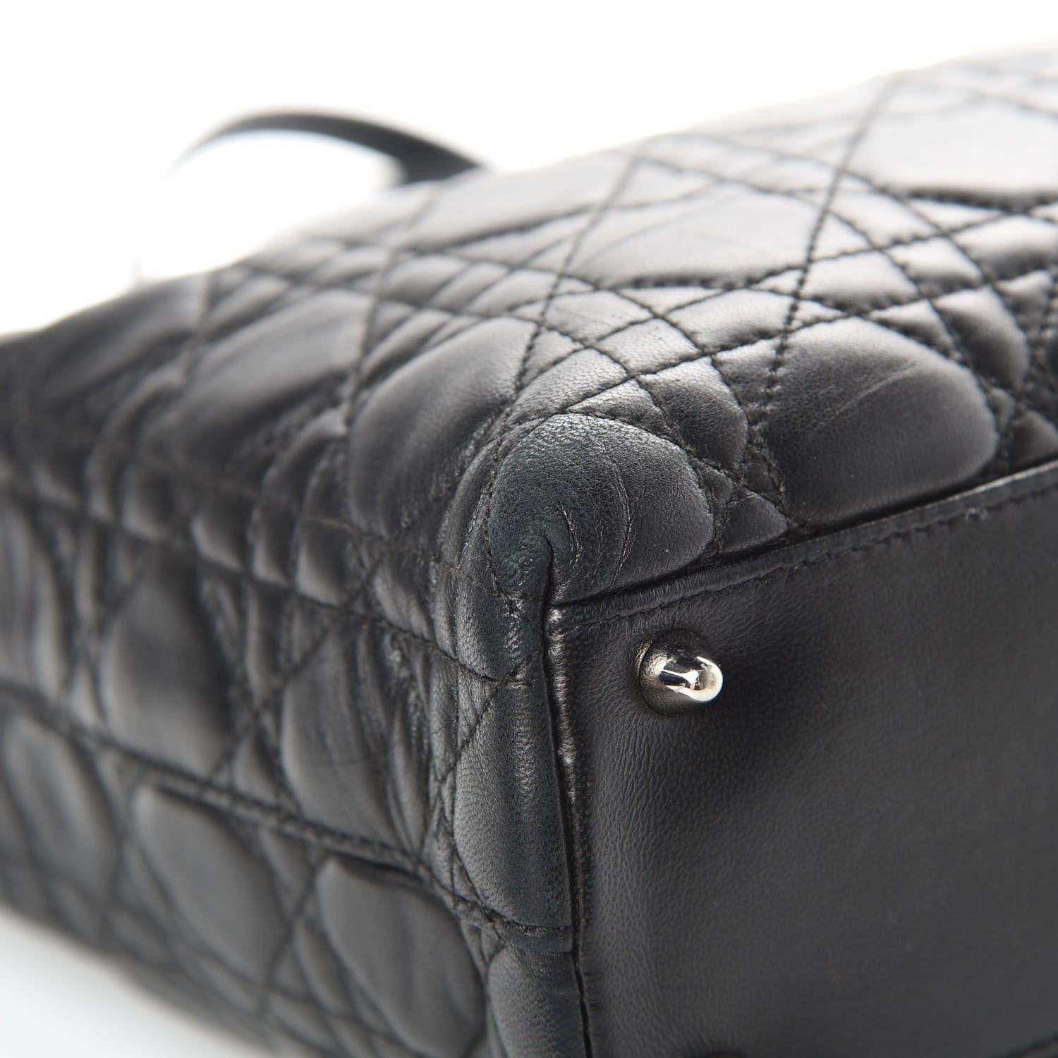 Christian Dior Lambskin Cannage Large Lady Dior Shopper Tote Black 9 of 15