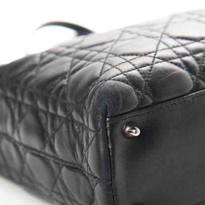 Christian Dior Lambskin Cannage Large Lady Dior Shopper Tote Black 9 of 15