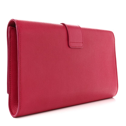 Saint Laurent Calfskin Classic Y Ligne Clutch Fuchsia 3 of 11