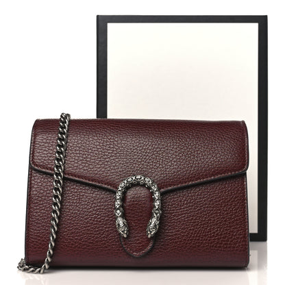 Gucci Dollar Calfskin Crystal Mini Dionysus Chain Wallet Vintage Bordeaux 10 of 10