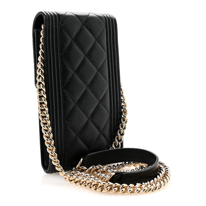 Chanel Caviar Quilted Boy Phone Holder Black 3 of 11