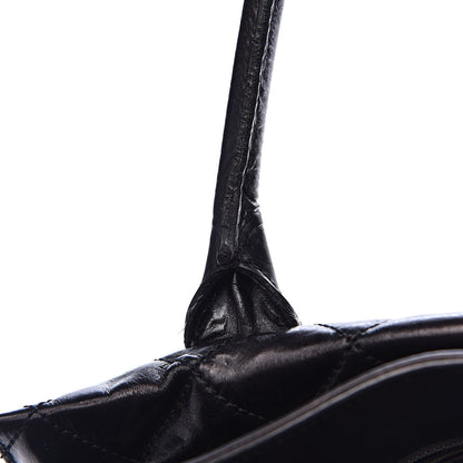 Chanel Glazed Calfskin Quilted Large New Portobello Tote Black 11 of 13