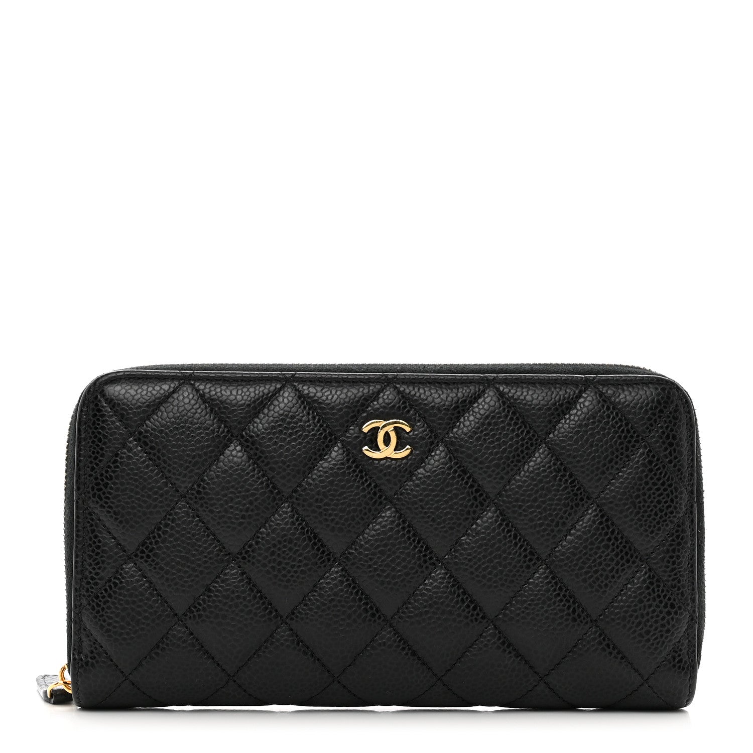Chanel Caviar Quilted Large Gusset Zip Around Wallet Black 1 of 8