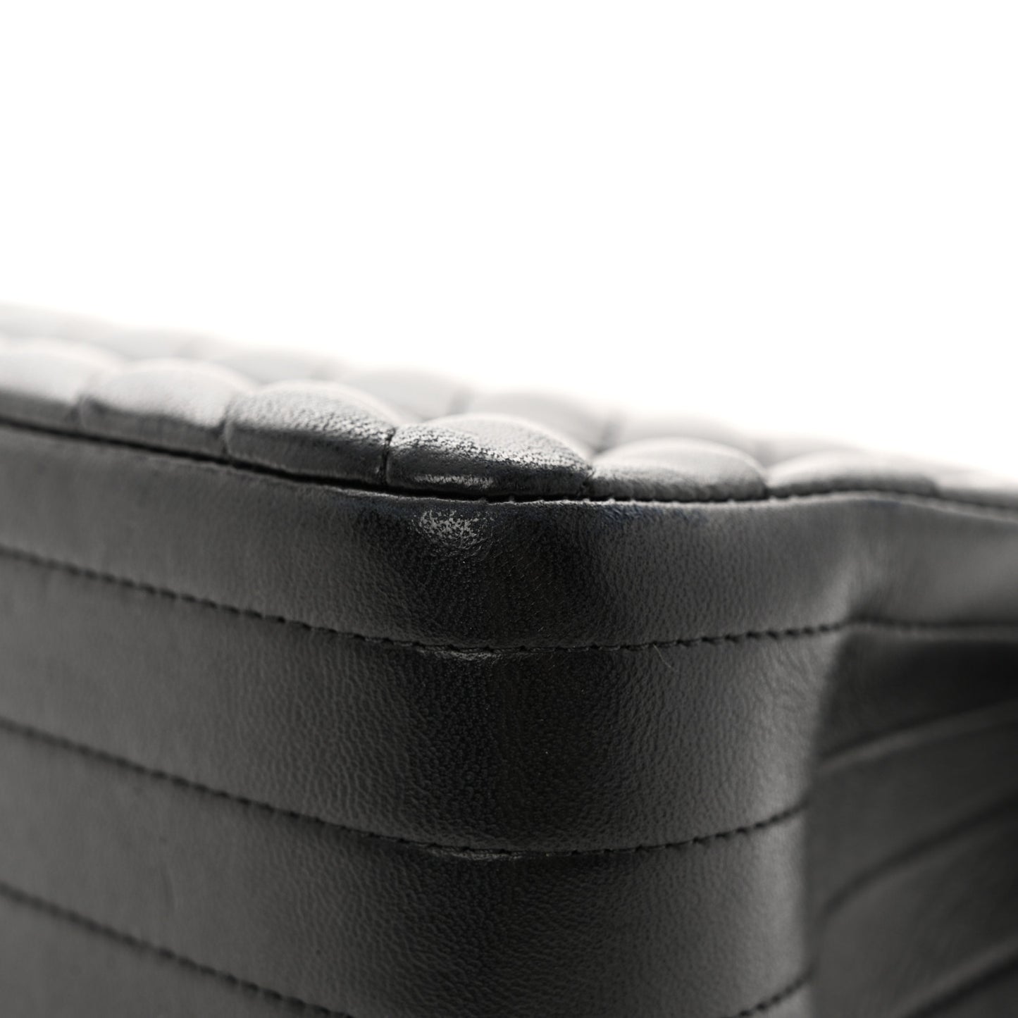 Lambskin Chevron Quilted Jumbo Double Flap So Black