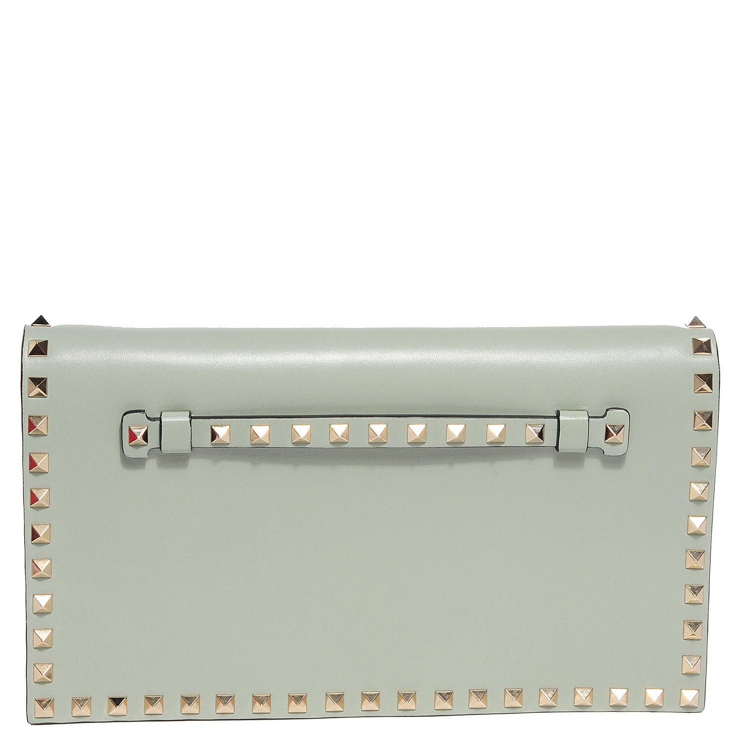 Valentino Garavani Nappa Rockstud Wristlet Clutch Water Green 1 of 7
