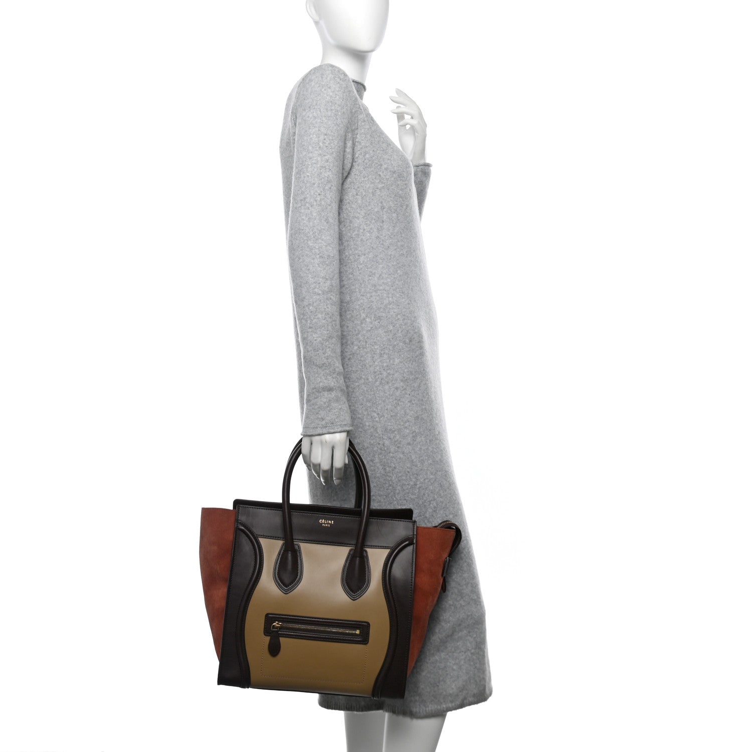 Celine Smooth Calfskin Suede Mini Tri-Color Luggage Beige 2 of 11