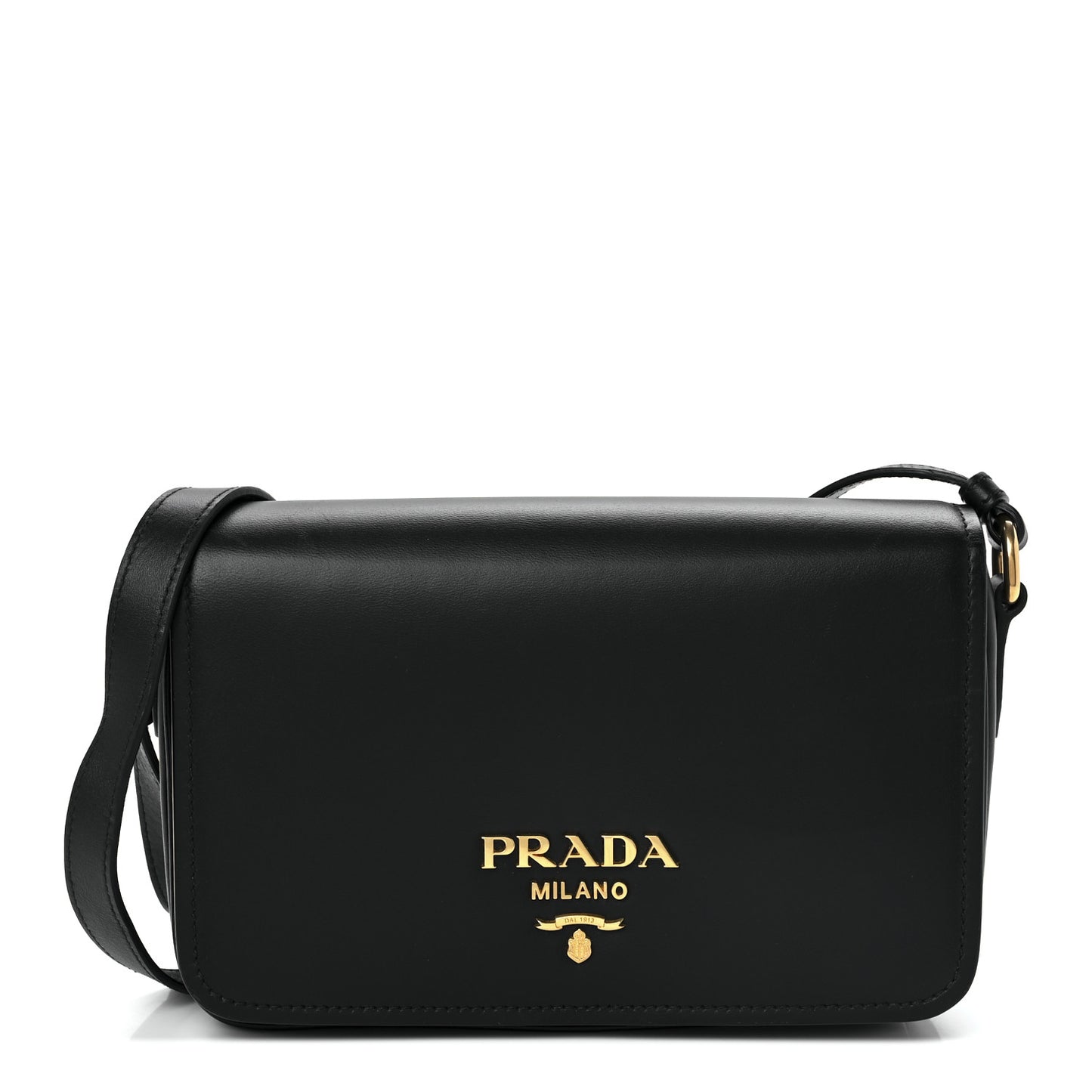 City Calfskin Flap Crossbody Black