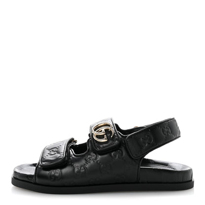 Gucci Guccissima GG Embossed Womens Sandals 36.5 Black 1 of 10