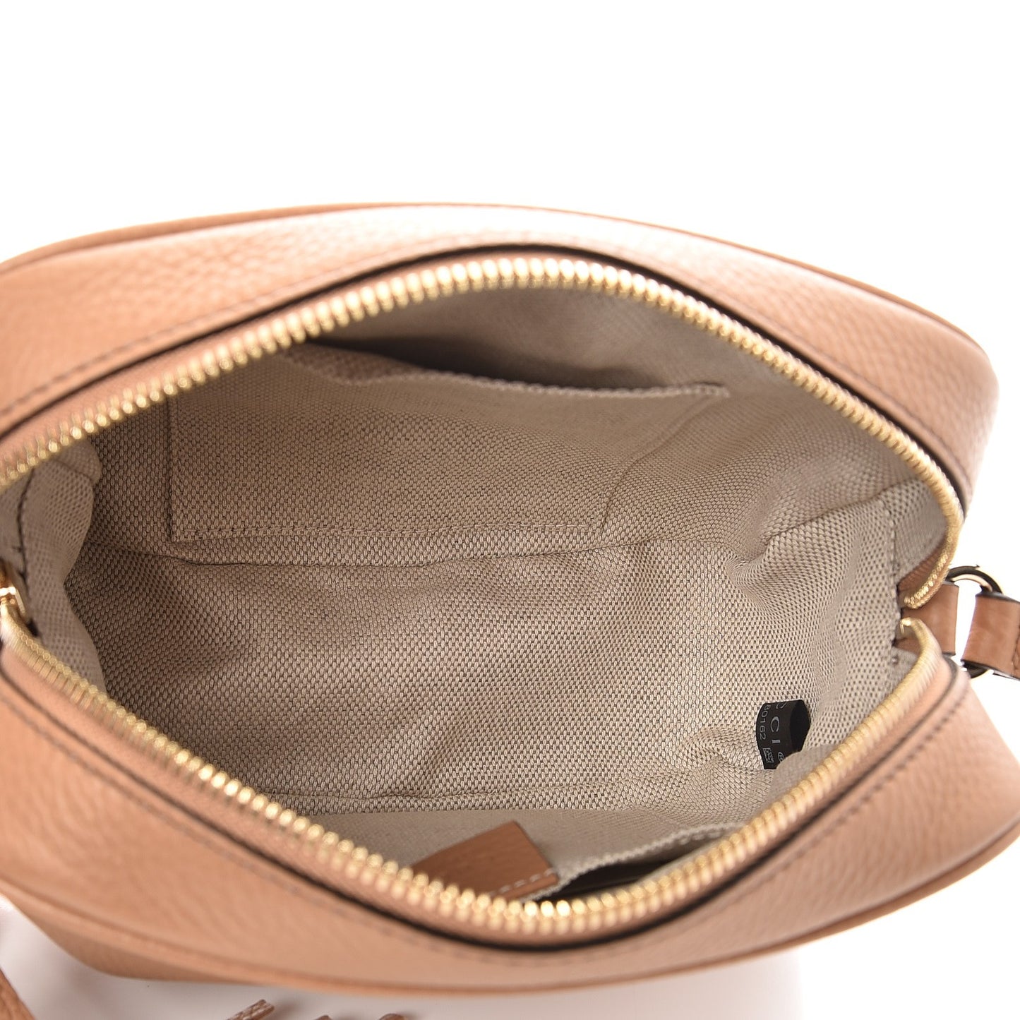 Pebbled Calfskin Small Soho Disco Bag Camelia