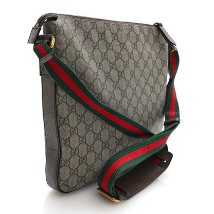 Gucci Soft GG Supreme Monogram Courier Web Medium Flat Messenger Bag Beige New Acero Multicolor 3 of 10