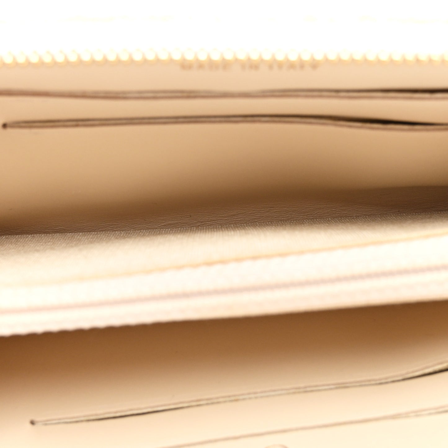 Lurex Canvas Deauville Medium Zip Around Wallet Beige
