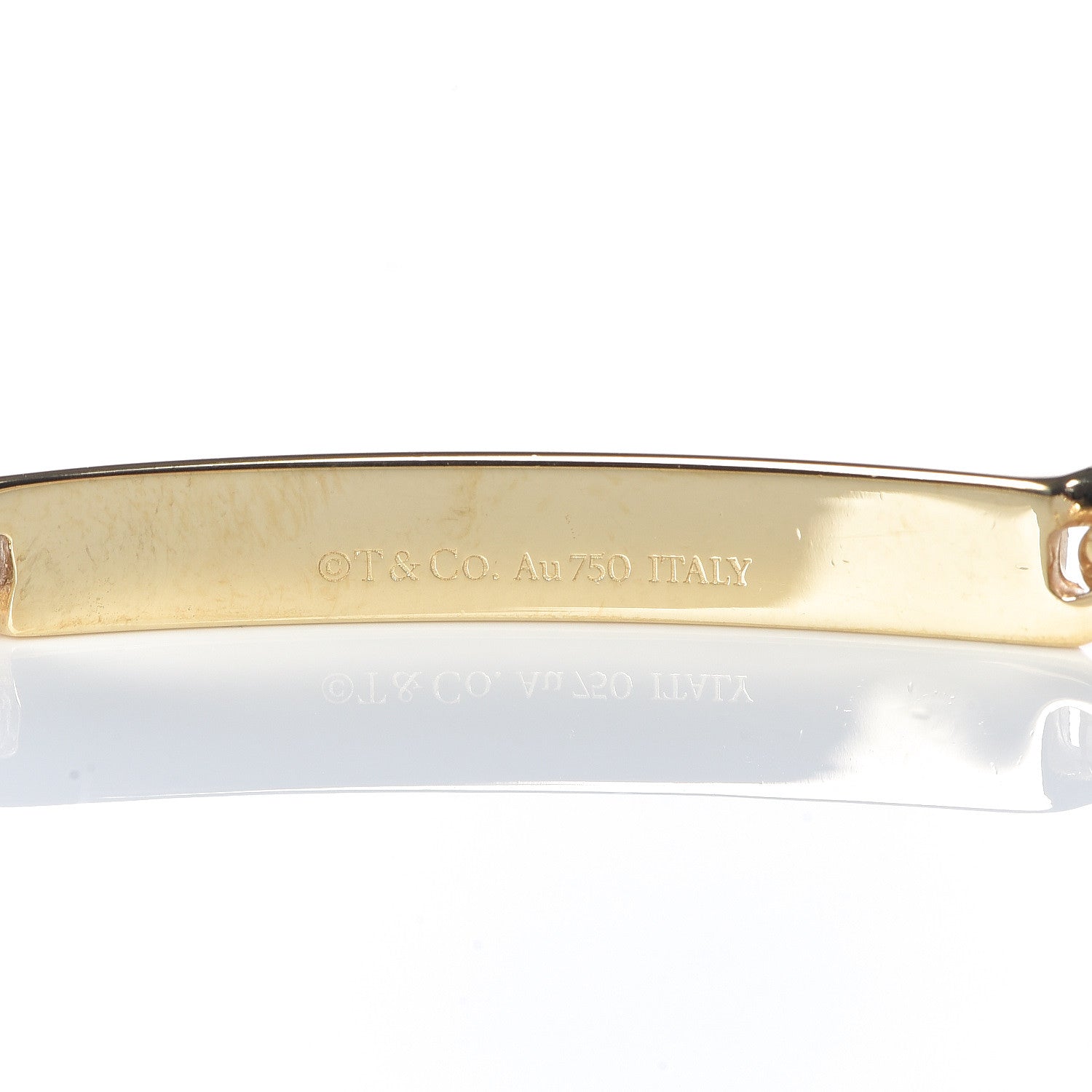 Tiffany 18K Yellow Gold Diamond Micro Link ID Chain Bracelet 4 of 5