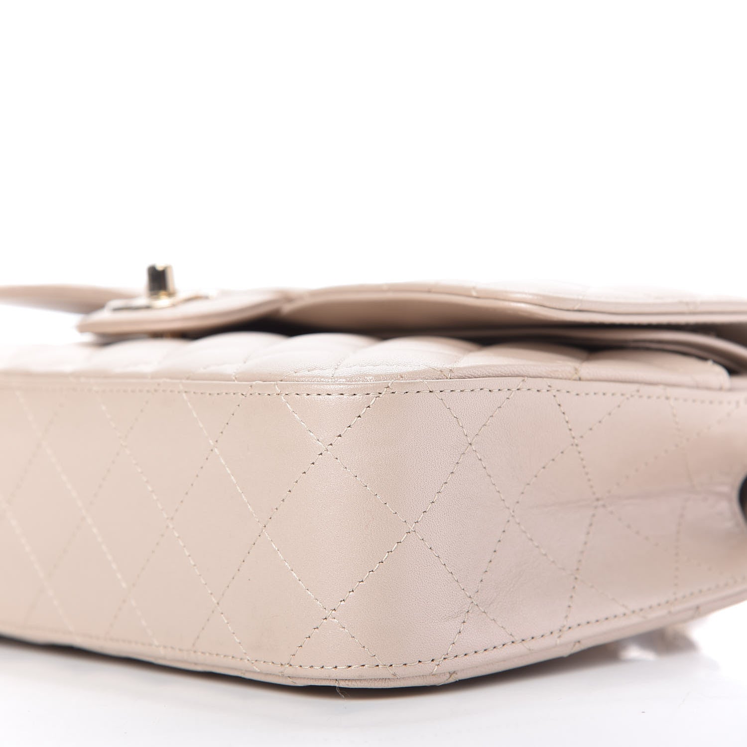 Chanel Iridescent Lambskin Quilted Medium Double Flap Beige 7 of 11