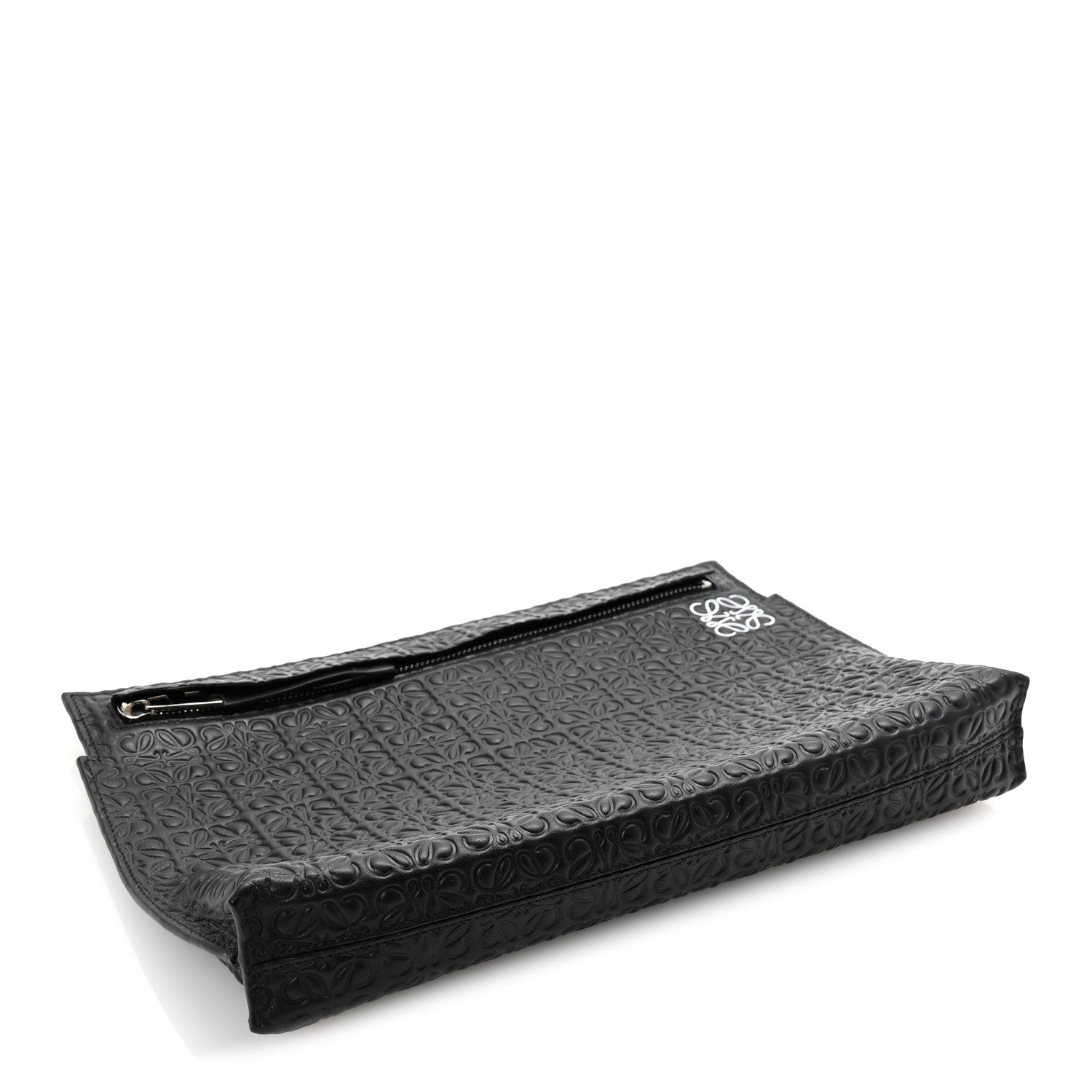 Loewe Calfskin Embossed Repeat T Pouch Black 4 of 7