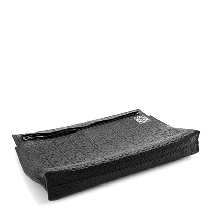 Loewe Calfskin Embossed Repeat T Pouch Black 4 of 7