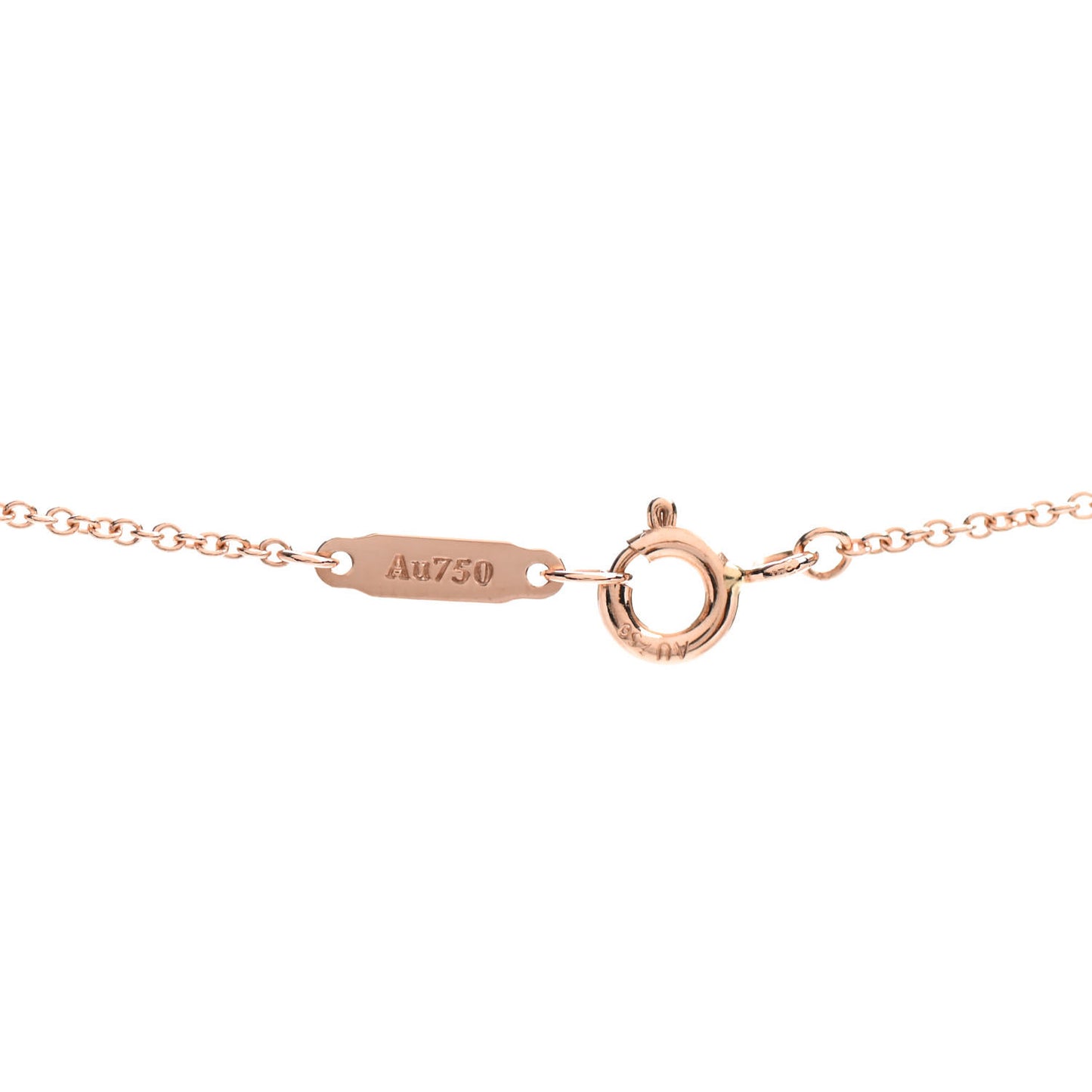 18K Rose Gold Diamond Small T Smile Pendant Necklace