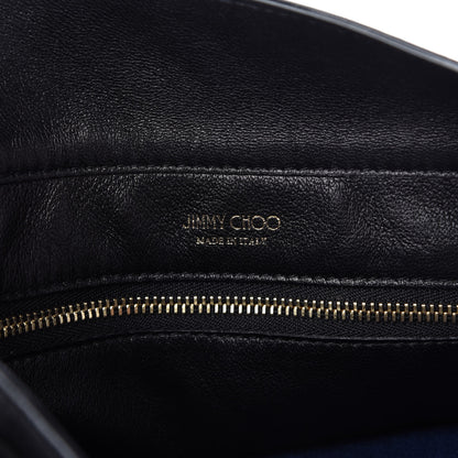 Jimmy Choo Lambskin Suede Studded Fringe Alexia Bag Black 9 of 11