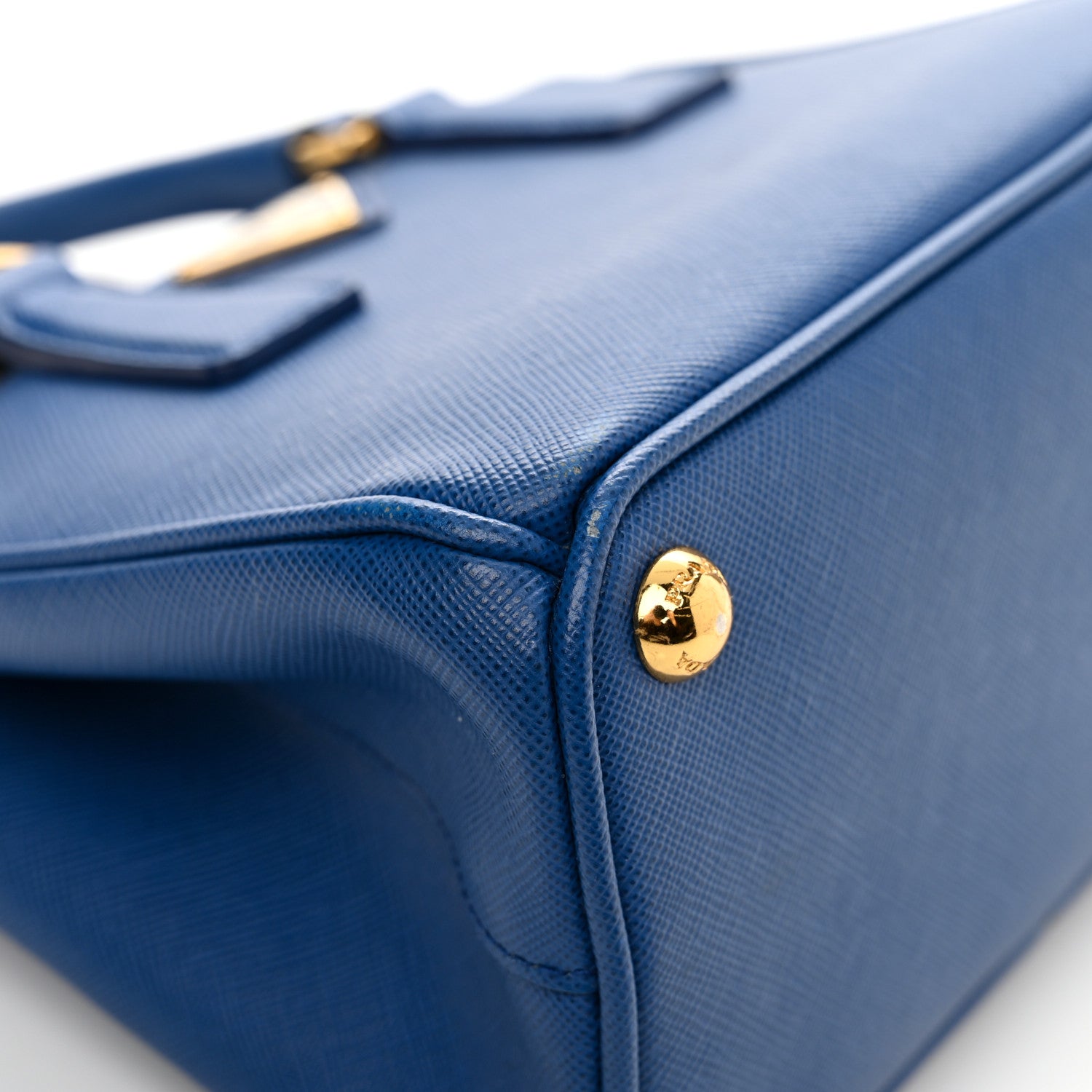 Prada Saffiano Micro Galleria Double Zip Tote Azzurro 10 of 14