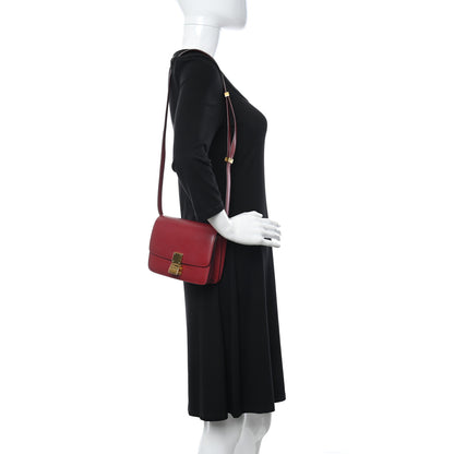 Celine Smooth Calfskin Small Classic Box Flap Bag Red 2 of 11