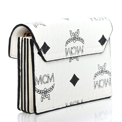 MCM Visetos Mini Accordion Card Wallet White 2 of 4