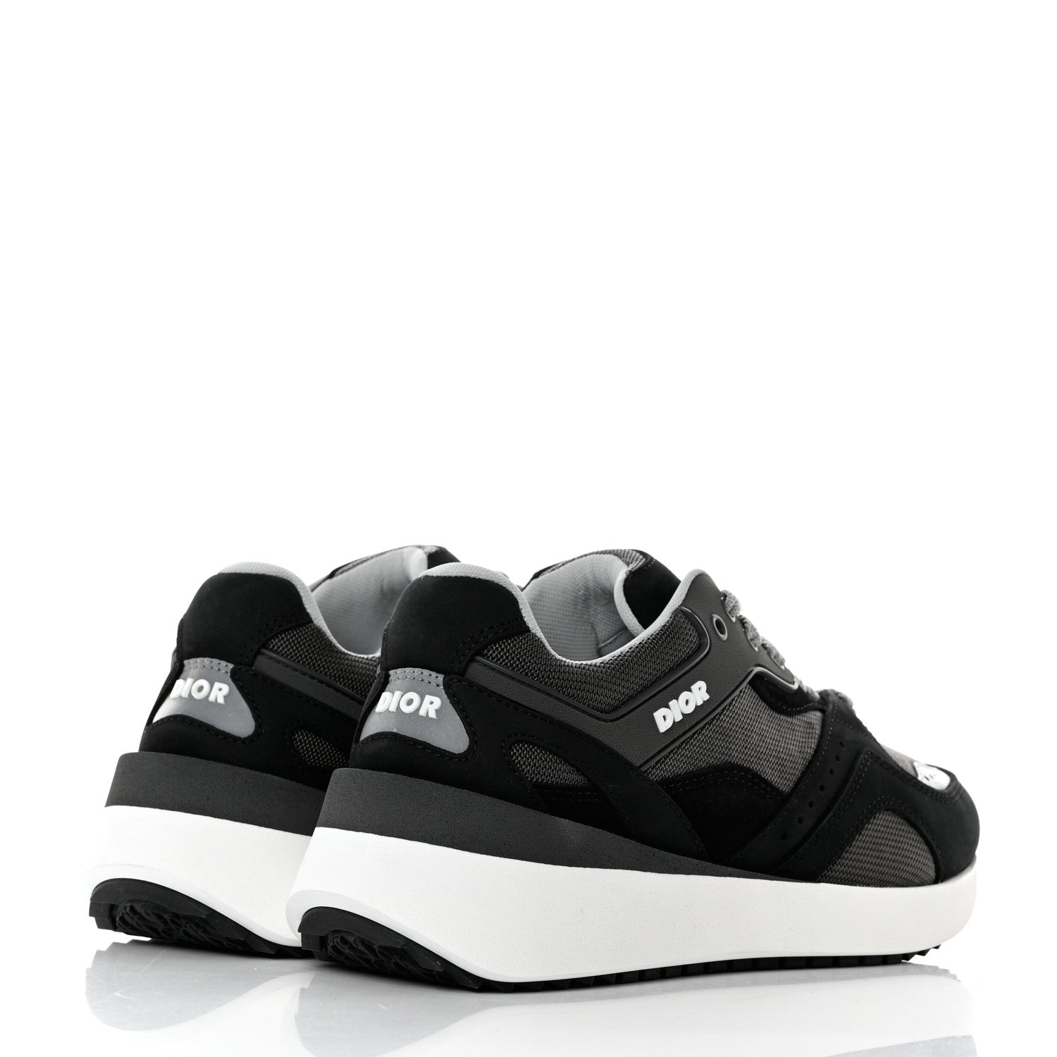 Christian Dior Technical Mesh Calfskin Womens B29 Sneakers 39 Black Grey 4 of 8