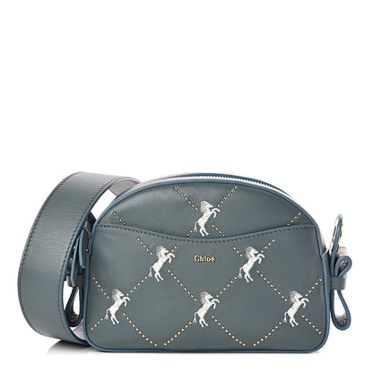 Chloe Smooth Calfskin Little Horses Embroidered Shoulder Bag Cloudy Blue 1 of 9