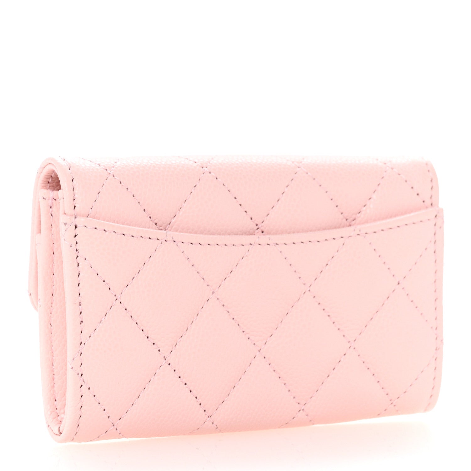Chanel Caviar Quilted Flap Card Holder Wallet Light Pink 3 of 9