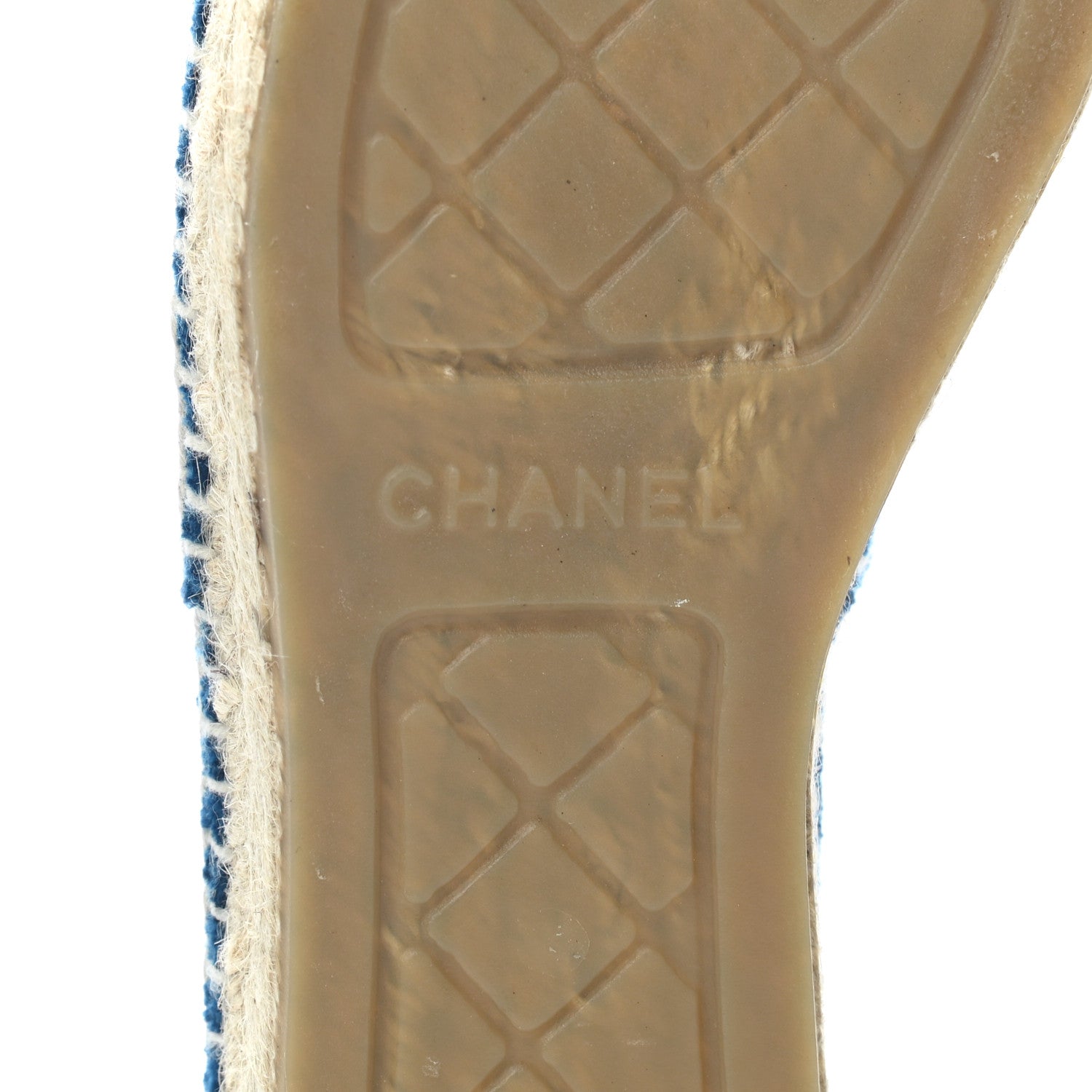 Chanel Velvet Grosgrain Quilted Camellia CC Espadrilles 38 Navy Black 6 of 9