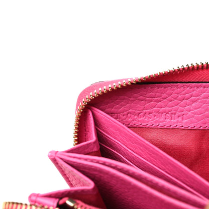 Valentino Garavani Pebbled Calfskin Rockstud Zip Around Wallet Pink Orchid 7 of 9