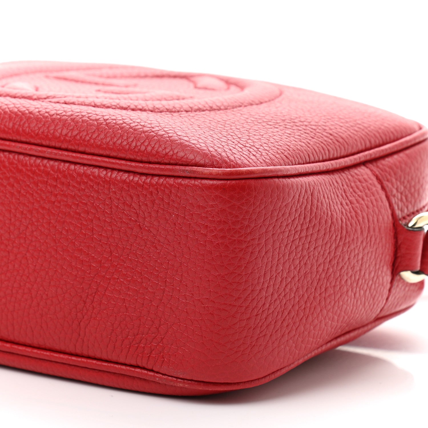 Gucci Pebbled Calfskin Small Soho Disco Bag Tabasco Red 10 of 11