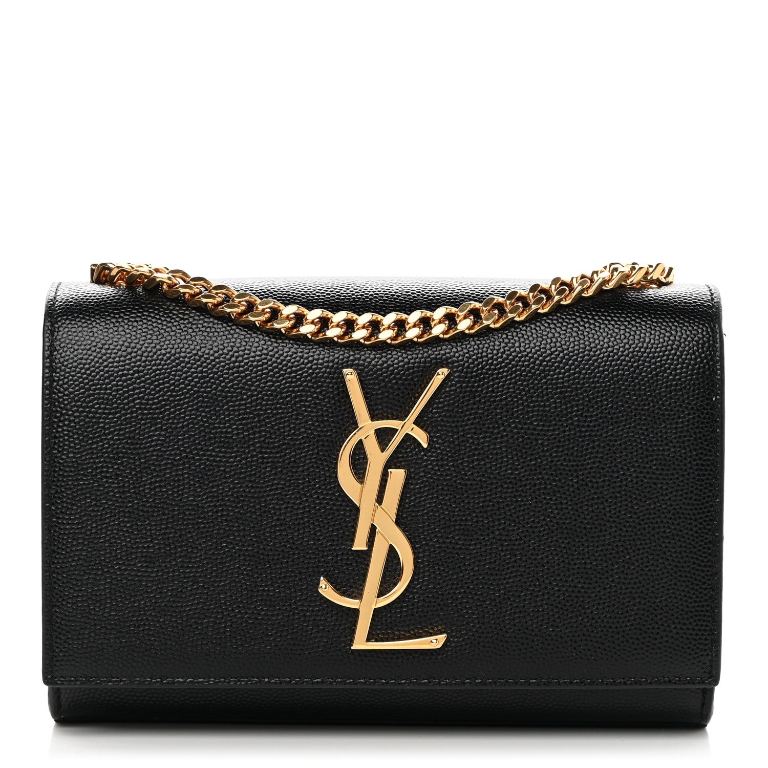 Saint Laurent Grain De Poudre Small Monogram Kate Satchel Black 1 of 12