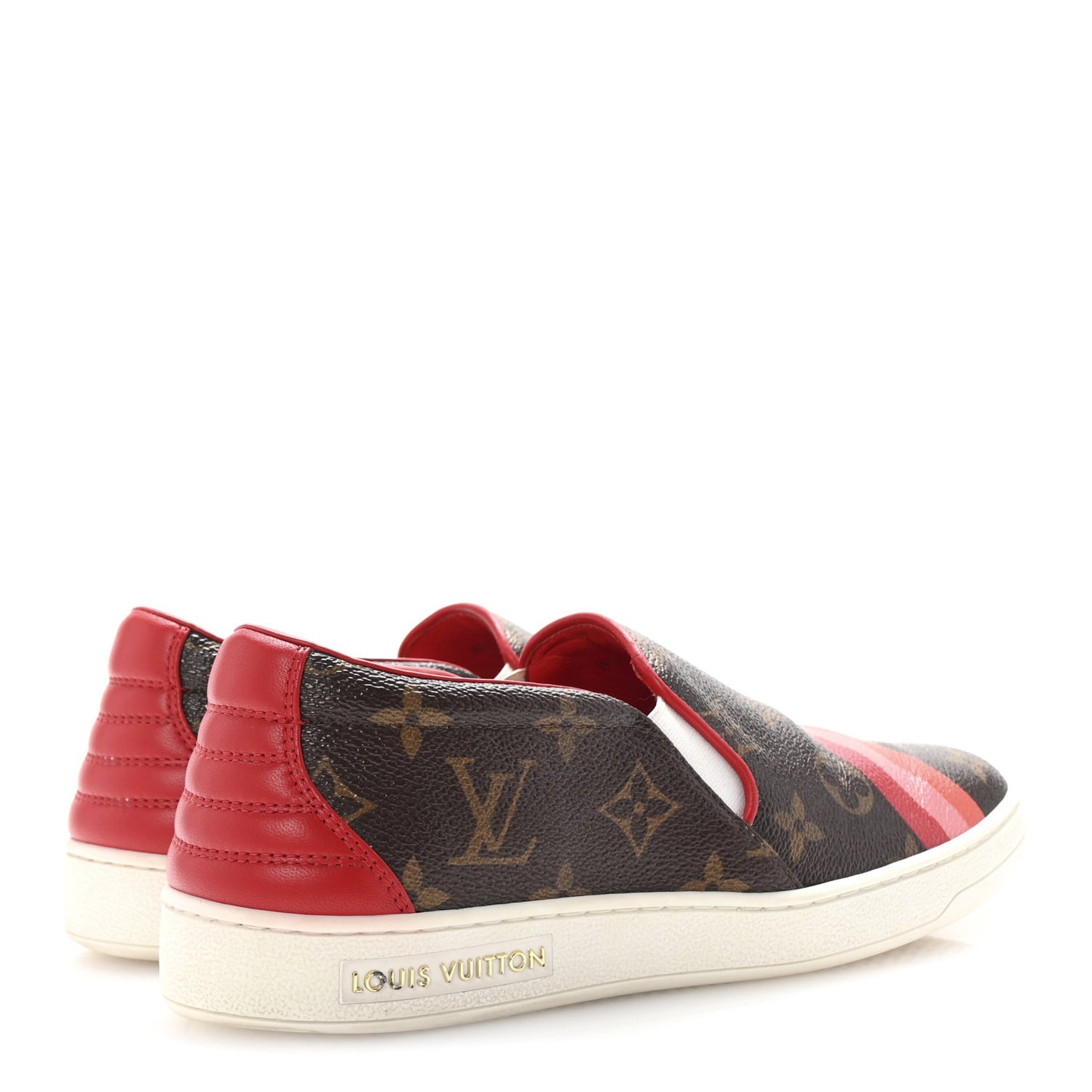 Monogram Frontrow Slip On Sneakers 37 Rouge
