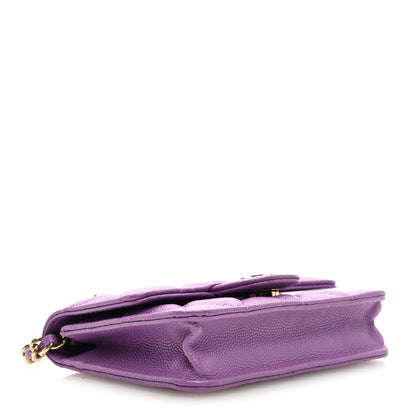 Chanel Caviar Quilted Mini Chain Bag Purple 4 of 10