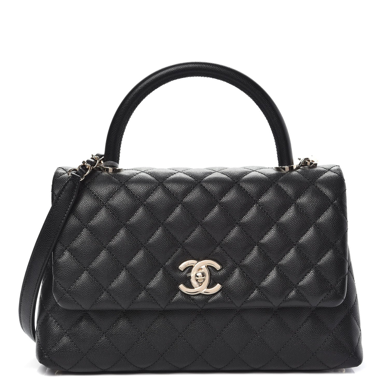 Chanel Caviar Quilted Small Coco Handle Flap Black 1 of 11