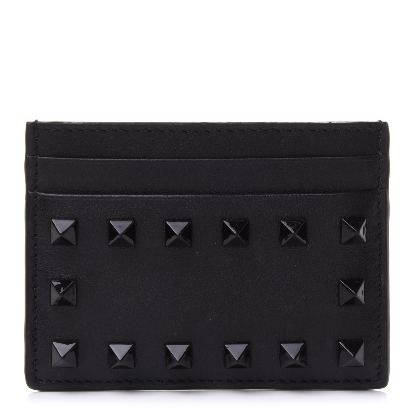 Vitello Rockstud Card Holder Black