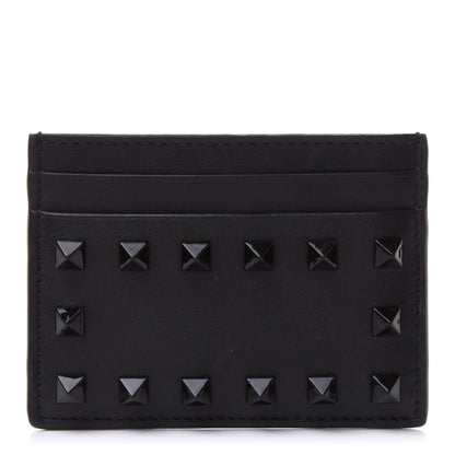 Valentino Garavani Vitello Rockstud Card Holder Black 1 of 8