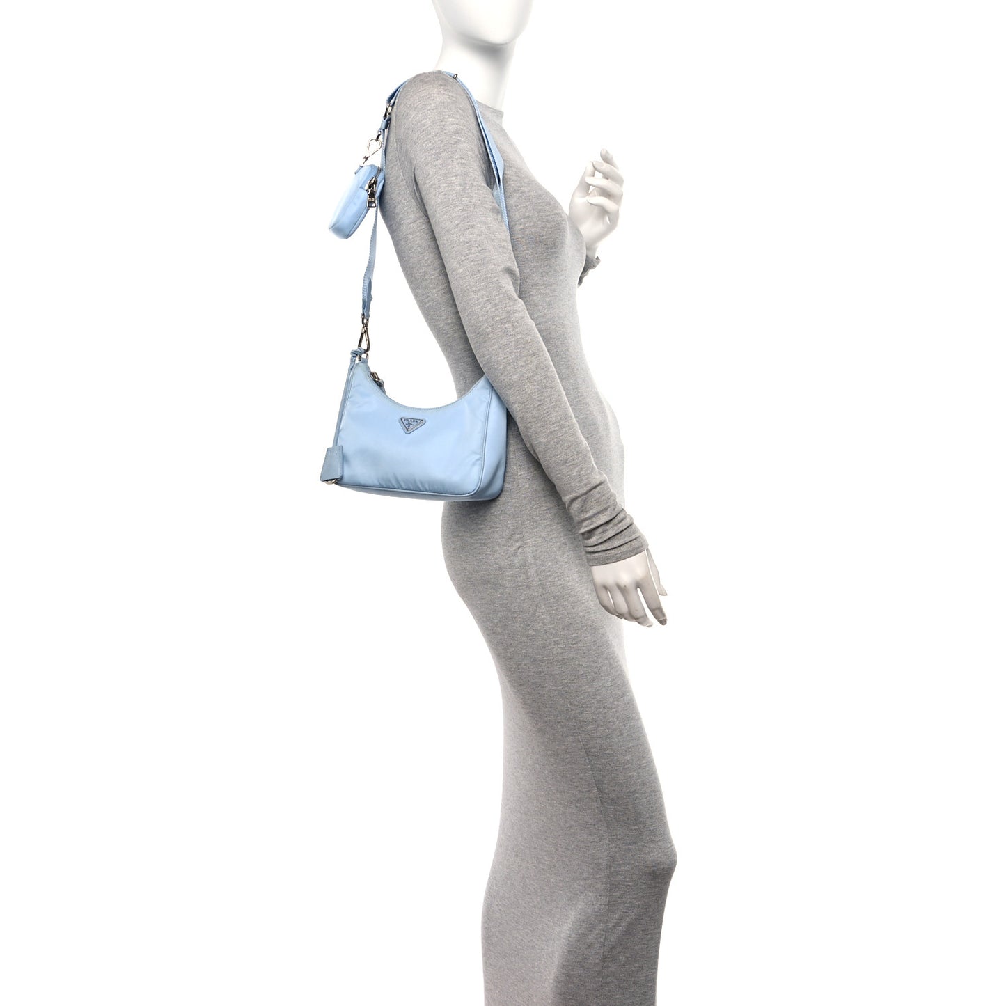 Re-Nylon Saffiano Re-Edition 2005 Shoulder Bag Celeste